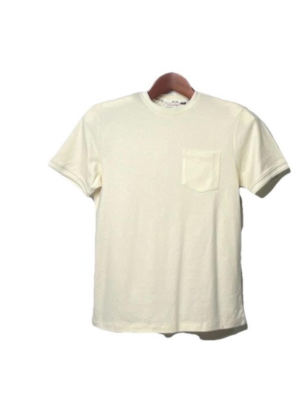 Kenneth Cole Cream Short Sleeve Crewneck Pocket Tee